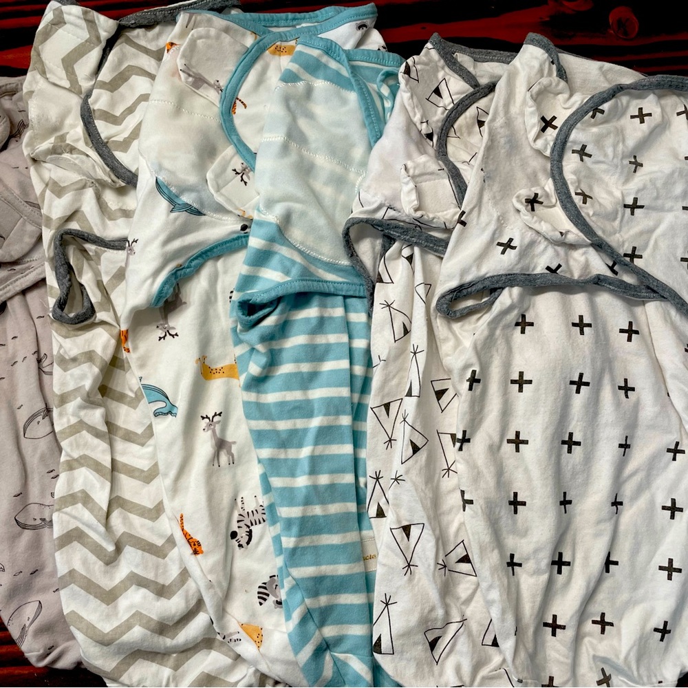 6 cloth Velcro baby swaddlers